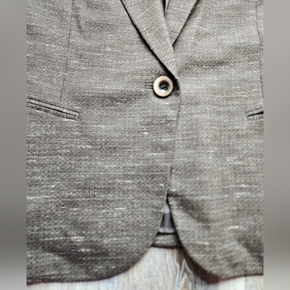 Lafayette 148 Wool Hemp Blend Blazer Size 14 Brown - Picture 2 of 15